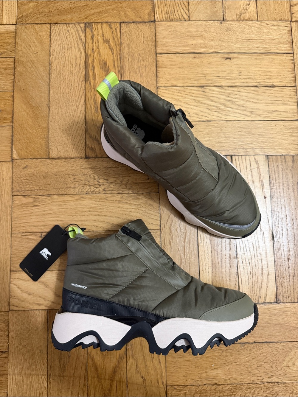 Waterproof Olive Green Sorel Sneaker bootie